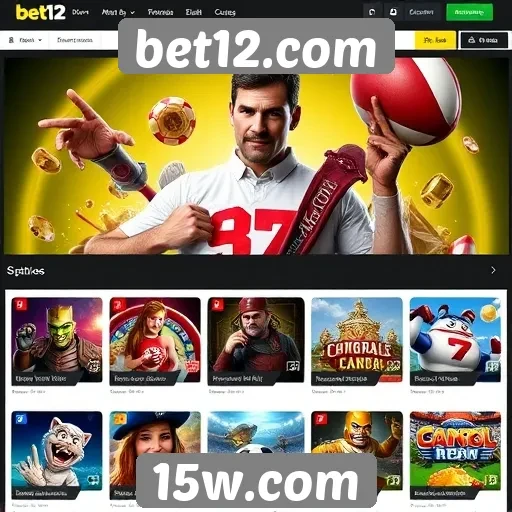 Variedade de jogos disponíveis em bet12.com